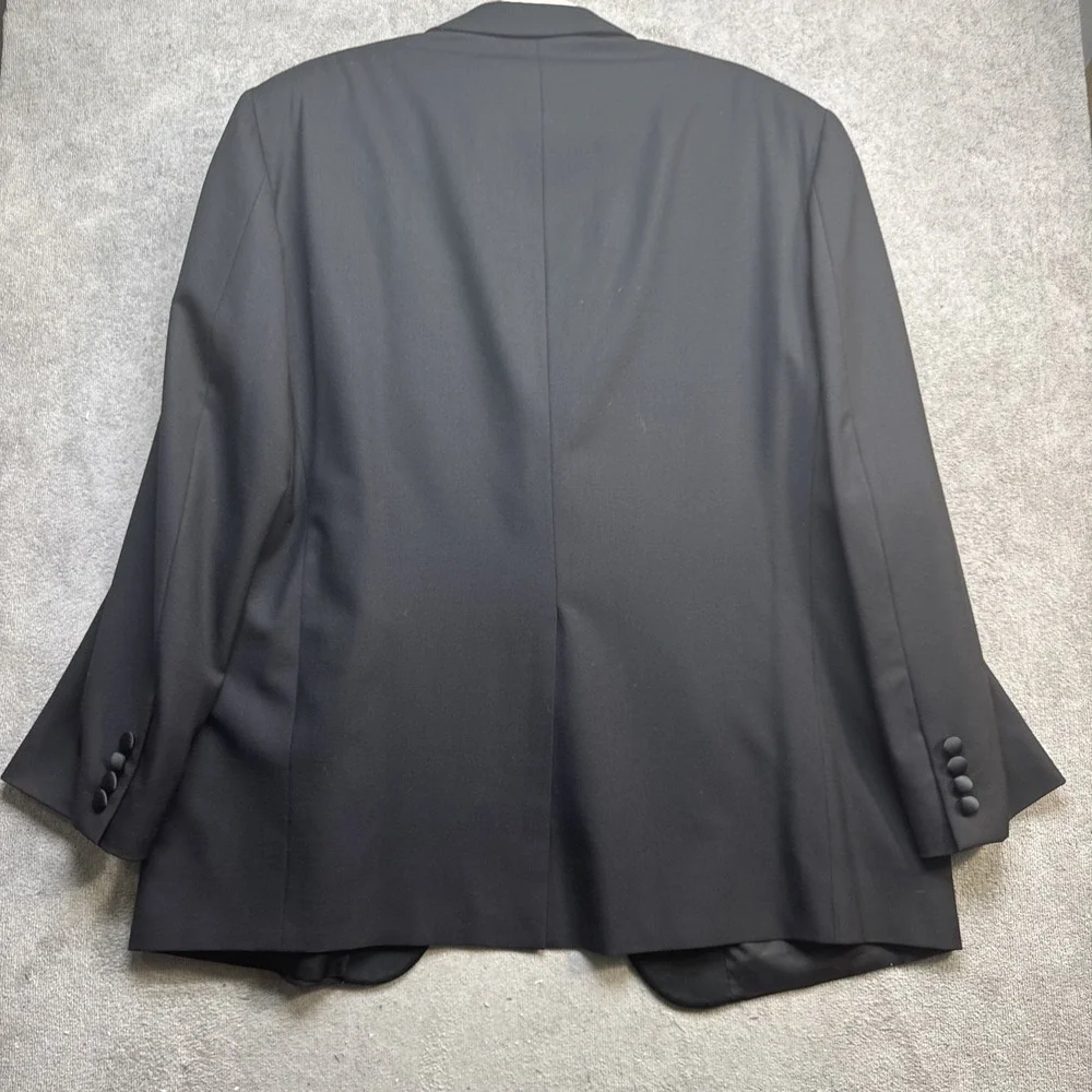 Samuelsohn wool tuxedo jacket black satin‎ lapel formal dinner blazer mens 46R